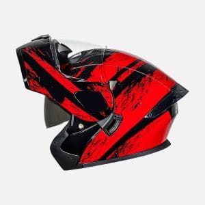 Casco abatible para moto KRATOZ EVO K35 SPLASH negro / rojo