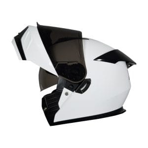 Casco abatible para moto XKUDO XFORZA SOLID blanco V-HUMO