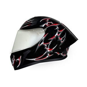 Casco integral para moto XKUDO X-357 BARDAX negro / gris / rojo V-REVOPLATA