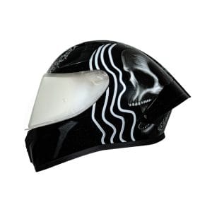 Casco integral para moto XKUDO X-357 KREIN negro / gris V-REVOPLATA