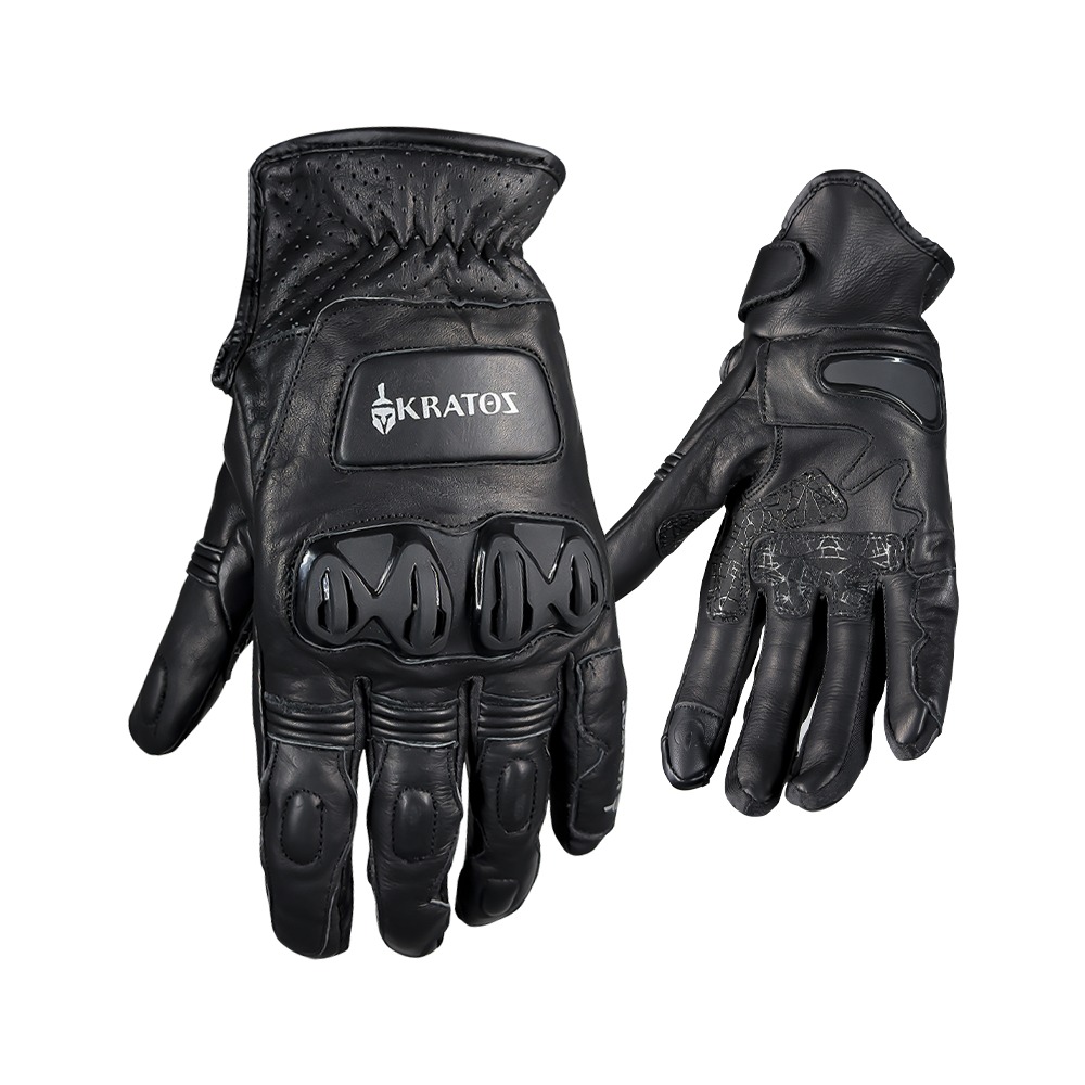 Guante para moto de hombre KRATOZ CUERO WORKER-RIDER negro